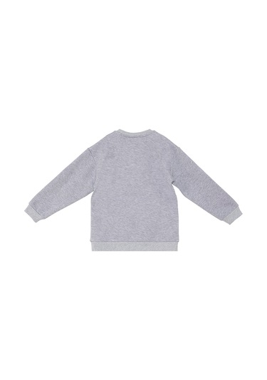 Denokids Just Smile Erkek Çocuk Gri Sweatshirt