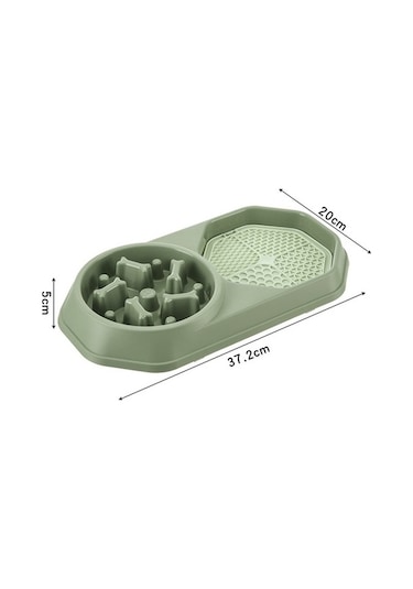 Dm Cbtx Kemik Slow Food Yalama Kasesi - Pet Diyet Çift Kase Köpek Kedi Maması Mavi