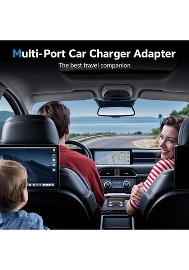 Boatshop1 7si 1 Arada Siyah Sigara Çakma Aparatı 120w 2 Yuvalı Araba Çakmak Pd30w Qc3 Hızlı Şarj Bataryasız