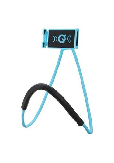 Sandwich Mavi Esnek Boyunlu Telefon Tutucu - 360 Dönme, Dikey-yatay Kullanım, Kolay El İzni, Plastik