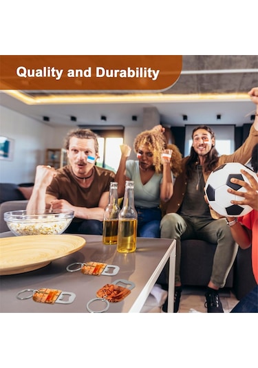 24 Adet Boya Deri Şişe Açacağı Anahtarlık Bira Çelik Şişe Açacağı Kahverengi