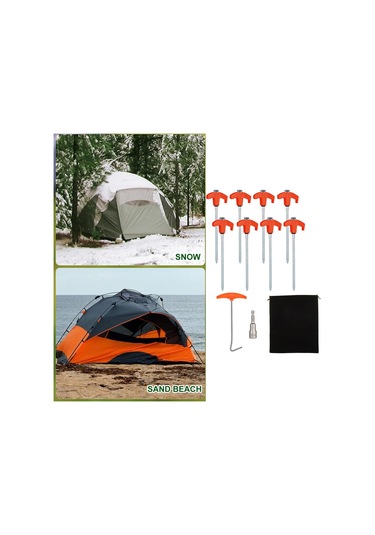 Suntek 8x Çadır Kazıkları Hafif Vida Mandalları Açık Hava Turuncu Ve Gümüş Turuncu - Gümüş