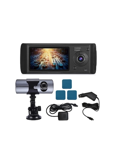 Powermaster R300 Gps Destekli Çift Kameralı Araç İçi Dashcam Dvr Kamera Seti
