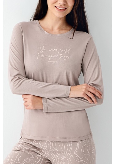 Pierre Cardin Kadın Kahverengi Pijama Takımı Pc9096-s-v1 Kahverengi