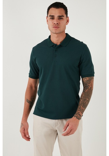 Buratti Pamuklu Regular Fit Düğmeli Erkek Polo Yaka T Shirt 5902127 Yeşil