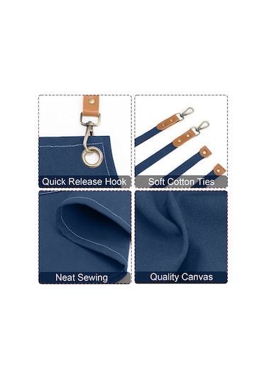 6-12 Yaş Arası Kız Ve Erkek Çocuklar İçin Ayarlanabilir Alet Su Geçirmez Yemek Pişirme Boyama Bahçe İşleri İçin Kanvas Önlük Diğer