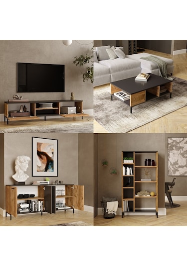 Robinhome Robin Home Troya Serisi Tv Ünitesi Orta Sehpa Konsol Kitaplık