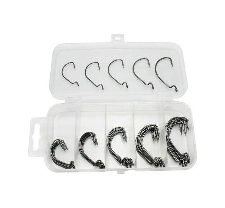 Xiyyadms 50 Adet Krank Kanca Seti 2 , 1 , 1/0 , 2/0 , 3/0 - Plastik Kutuda Balık Kancaları