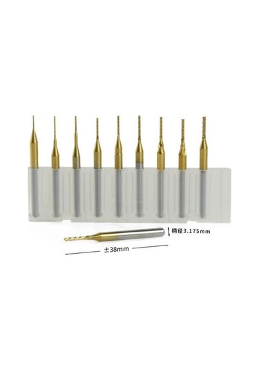 Titanyum Kaplı Tungsten Çelik Cnc Freze Pcb Kesici 0,6 - 1,5mm