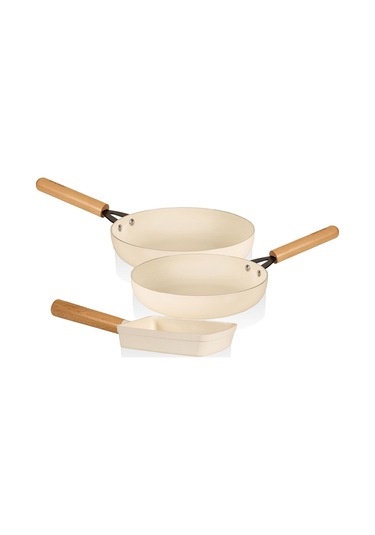 The Mia Cucina Di Mia İndüksiyon Tabanlı Seramik Tava Seti 3 Parça Çok Renkli