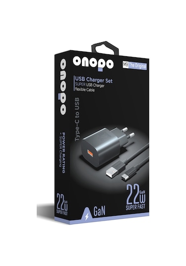 Onopo M9 22W Usb Hızlı Şarj Aleti Seti