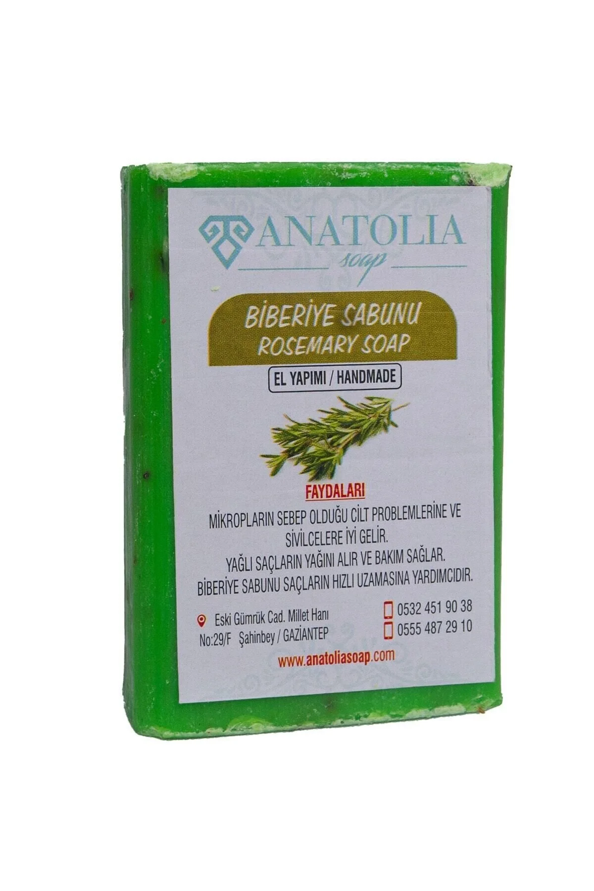 Anatolia Soap Akne Ve Sivilce Oluşumunu Engeller Antibakteriyel Biberiye Sabunu Biberiye