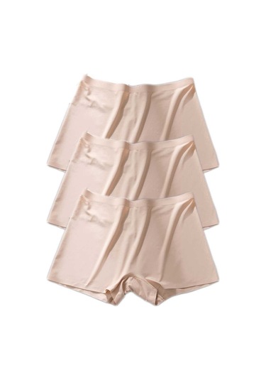 Royaleks 3 Adet Kadın Dikişsiz Görünmez Iz Yapmaz Mini Şort Boxer Ten