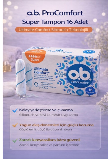 O.b. Procomfort Super Tampon 16lı 1 Paket Ultimate Comfort Silktouch Teknolojili