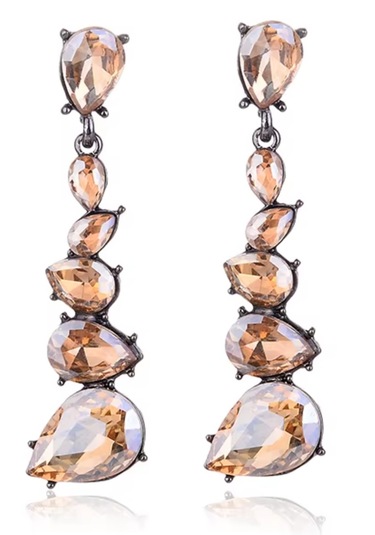 Waves And Pebbles Champagne Küpe Şampanya