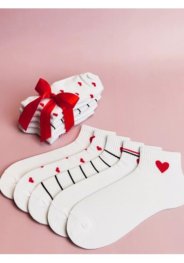 Pinto Socks Kısa Baskılı 5 Çift Çorap Seti 220454210 Beyaz