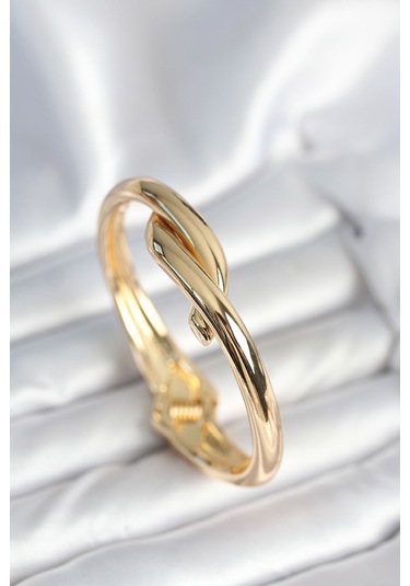 Pirinç Gold Renk Sarmal Model Kelepçe Bileklik Çok Renkli