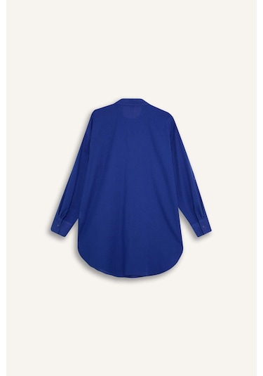 DeFacto Regular Fit Pamuklu Plaj Gömleği-Fall in Love W8241AZ24SMBE114 Mavi DeFacto Regular Fit Pamuklu Plaj Gömleği-Fall in Love W8241AZ24SMBE114 Mavi