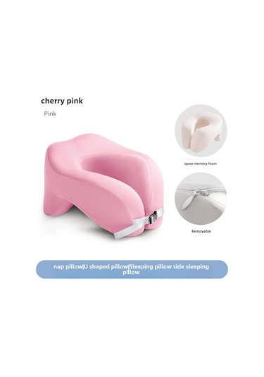 Xiyyadms Okul Ofis İçin Bellek Köpük Boyun Yastığı - Ergonomik U Şekilli, Yatma/baş Tutma Desteği, Pembe 28x24x17cm Pembe