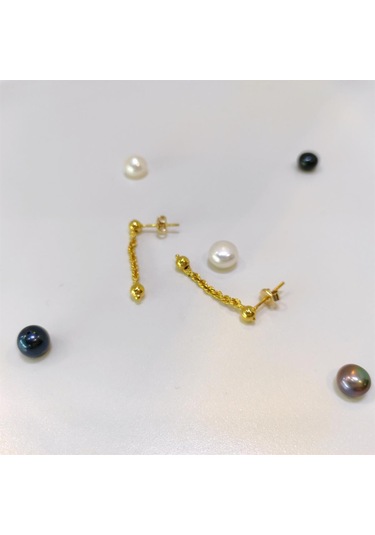 Altın Ürünler Halat Zincirli Küpe 14 Ayar