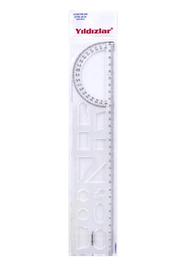 Yıldızlar Geometrik Cetvel Şablon 30 Cm Çok Renkli