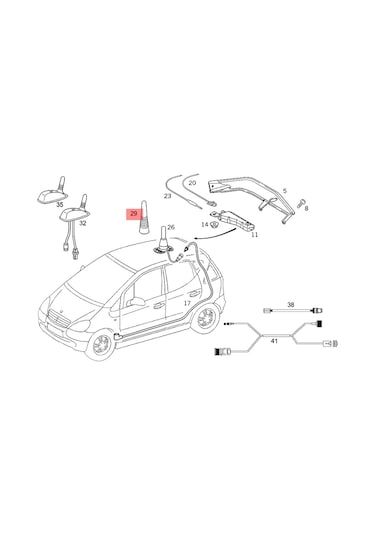 Mercedes E W210 1995-2003 İçin Anten Plastiği / Lastiği A2028270031