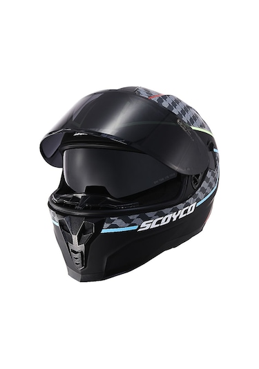 Scoyco Double Ve Güneş Vizörlü Full Face Motosiklet Kaskı