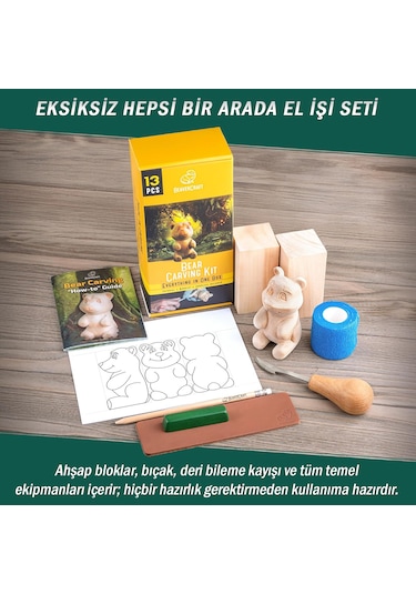 Beavercraft Dıy05 Ayı Figürü Ahşap Oyma Hobi Seti