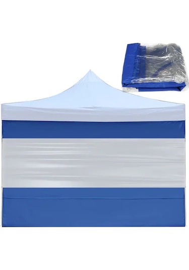 Mavi Şeffaf Reklam Çadır Perdesi, 3m Boyutunda, Güneş Koruma Özellikli Mavi Mavi