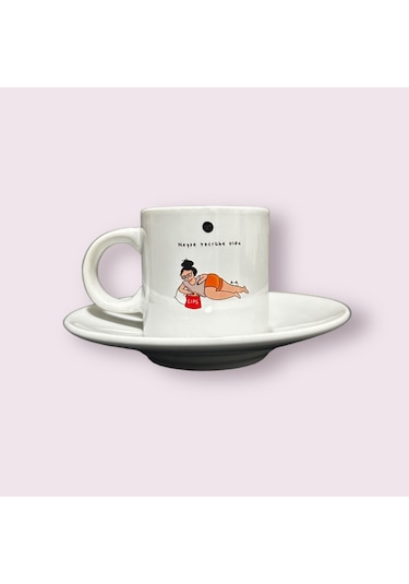 Neyse Tecrübe Oldu Yazılı Baskılı Premium Türk Kahvesi Fincanı