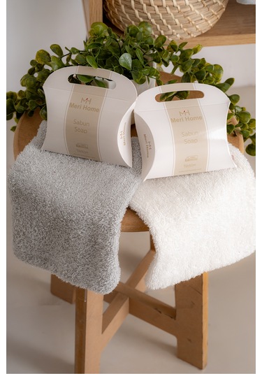 Oznhome Krem-gri Çift Kişilik 6 Parça Bornoz Seti Gri-krem