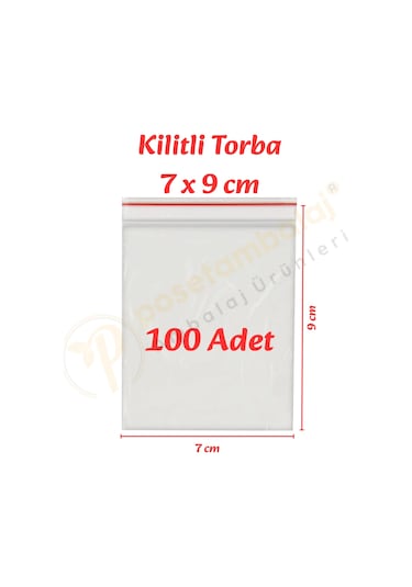 7x9 Cm. Kilitli Torba 100 Adet