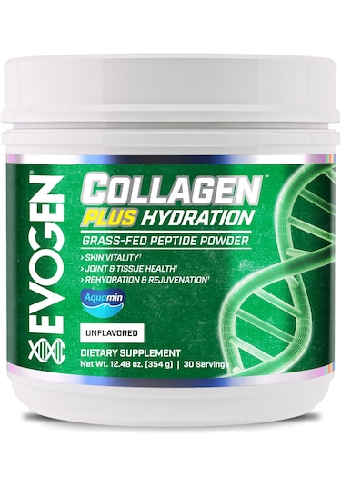 Evogen Collagen Plus Hydration Grass Fed Collagen Skin Joint & Tissue Health Unflavored