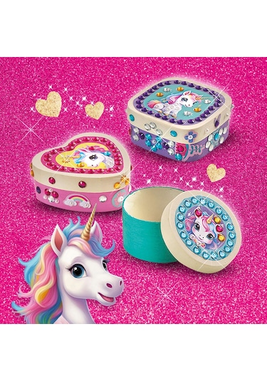 Ses Creative Ahşap Mücevher Kutusu Dekore Etme - Unicorn