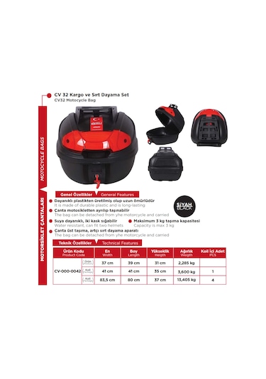 CV 32  VE SIRT DAYAMA SET SİYAH ÇANTA (ARWİC)-