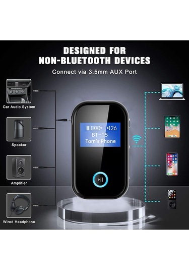 Cbtx Bt15s Bluetooth Alıcısı Lcd Ekran Aux Adaptörü Araç Adaptörü İle Cvc 8.0 Gürültü Önleyici