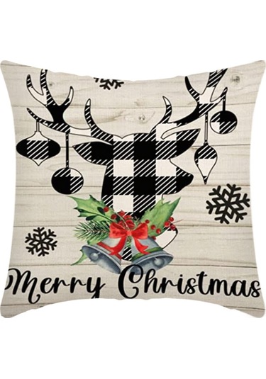 Cartoon Hand-painted Style Christmas Decorative Pillow No.110 Ekru