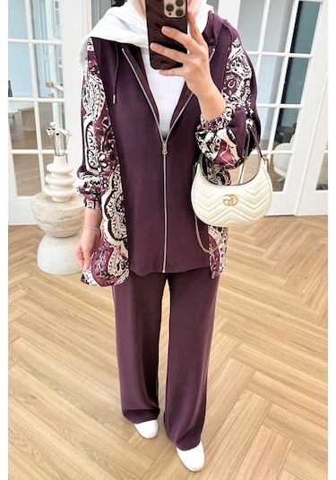 Desenli Oysho İkili Takım 1653 - Bordo Bordo