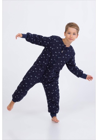 Erkek Çocuk Uyku Tulumu Kalın Elyaf Dolgulu Premium Kalite 2.5 Tog Lacivert