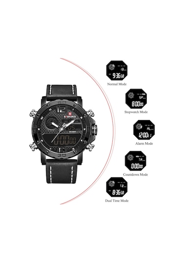 Erkek Saat Dijital Kuvars Alarm Kronometre İş Spor Günlük Kol Saati Beyaz Diğer