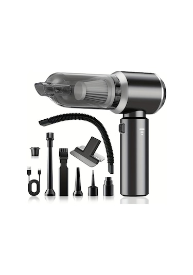 Fochsia Grey 18000pa Güçlü Araç El Süpürgesi 100w Yüksek Güçlü Islak Kuru Hacımlı Pil