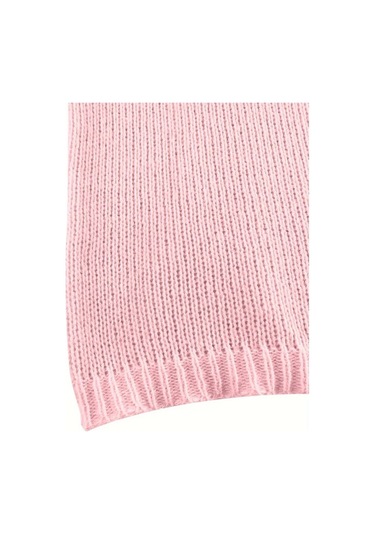 Tongxida Plus Size Yaka Kazak - Pembe - Kadın Büyük Beden - Sonbahar/ıllkbahar Pembe