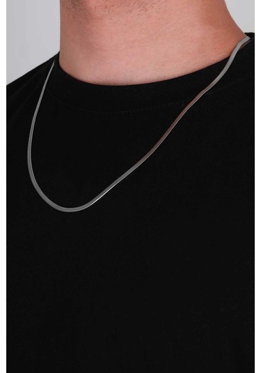 Gümüş Pazarım İtalyan Zincir Erkek Çelik Kolye