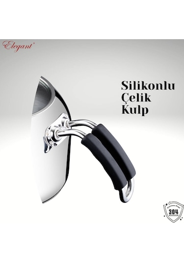 Mirage Aile Boy Silikonlu Çelik Kulplu Çaydanlık Takımı Çelik