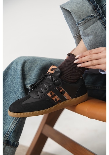 Garantili Agnus Günlük Ortopedik Kadın Sneaker Spor Ayakkabı Siyah