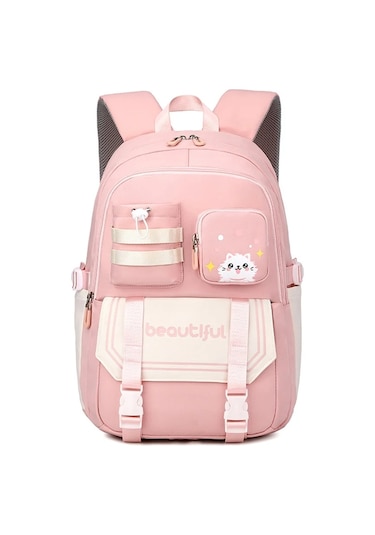 Youtek Çocuk Çanta 6 Yaş İçin Hafif Polyester Sırt Çantası, Su Geçirmez, Geniş Hacimli, Ayarlanabilir Askılı, Okul Ve Oyun İçin Uygun Pembe