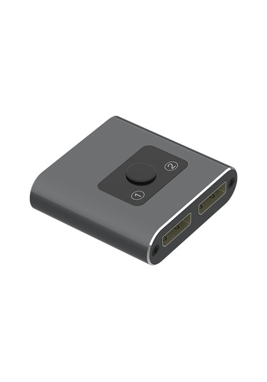 Kangvka 4k 60hz Dp Çift Yönlü Anahtarı - 1 Giriş 2 Çıkış/2 Giriş 1 Çıkış, Enerji Gerektirmeyen, Tek Tuşla Değiştir, Stabil Aktarım