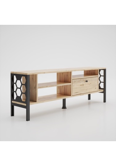 Wood'N Love Hera 140 Cm Tv Ünitesi - Atlantik Çam / Siyah