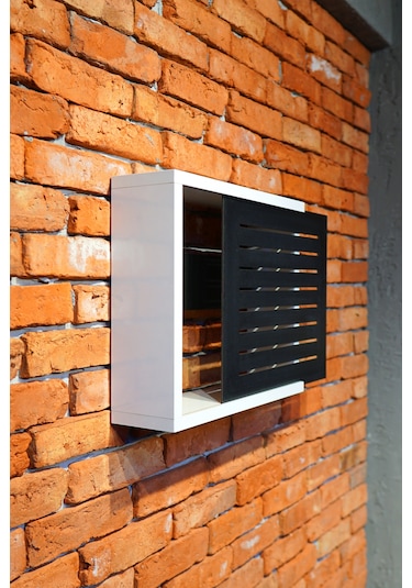 Modem Saklama Kutusu Sürgülü Yana Açılır 35 X 40 Çizgili Siyah