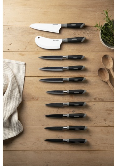 Bernardo Maestro 10 Parça Bıçak Seti Gümüş -  Siyah